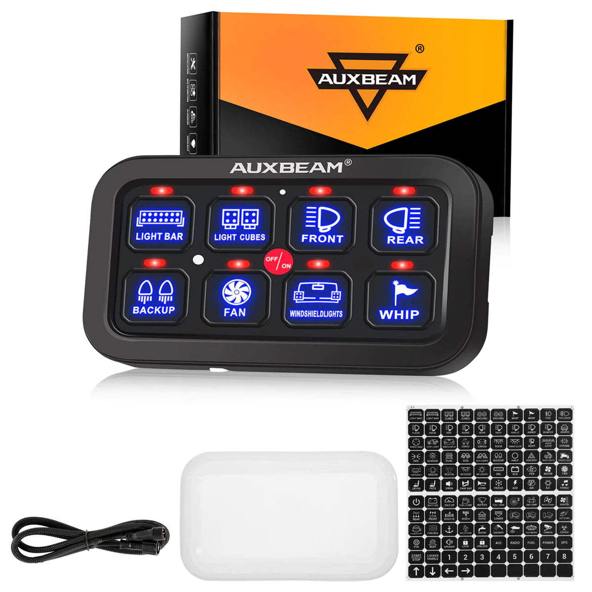 Auxbeam 8 Gang LED Switch Panel Kit